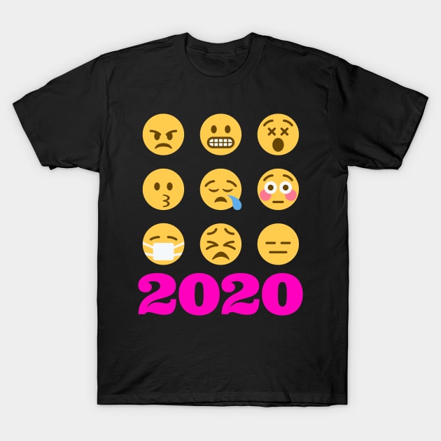 Funny Smiley Expressions Of 2020 Review T-Shirt by mikels